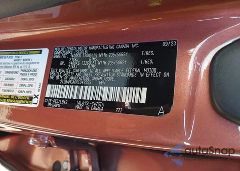 2024 Lexus Rx 350 Premium Plus из США, поврежденный, VIN 2T2BAMCA0RC042359